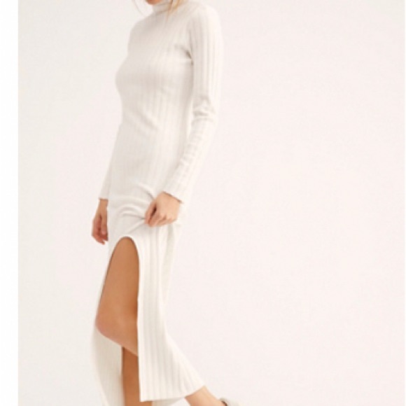 Free People ‘Luna’ Ribbed Dress in Ivory - Picture 8 of 10